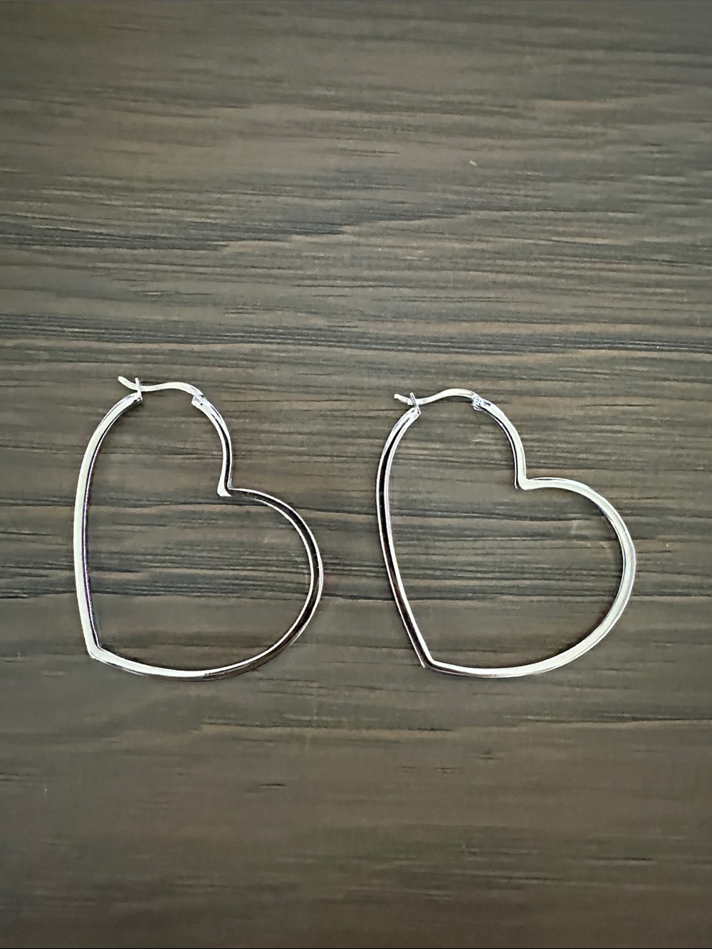 Silver Heart Hoop Earrings - Elegant Women's Jewelry